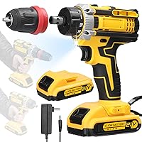 2in1 Power Tool 21V 2in1 Lithium Drill Electric Screwdriver Multi-function Power Tool High Torque Brushed Motor Practical Screw Driver for Home Appliances Furniture Installation Automotive Ele.