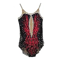 LIUHUO Black Rhythmic Gymnastics Leotards fashionable and comfortable suitable for sports and leisure