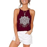 LouKeith Womens Tank Tops Casual Flowy Printed Vest Shirts Sleeveless Cotton Soft Summer Tees Blouses