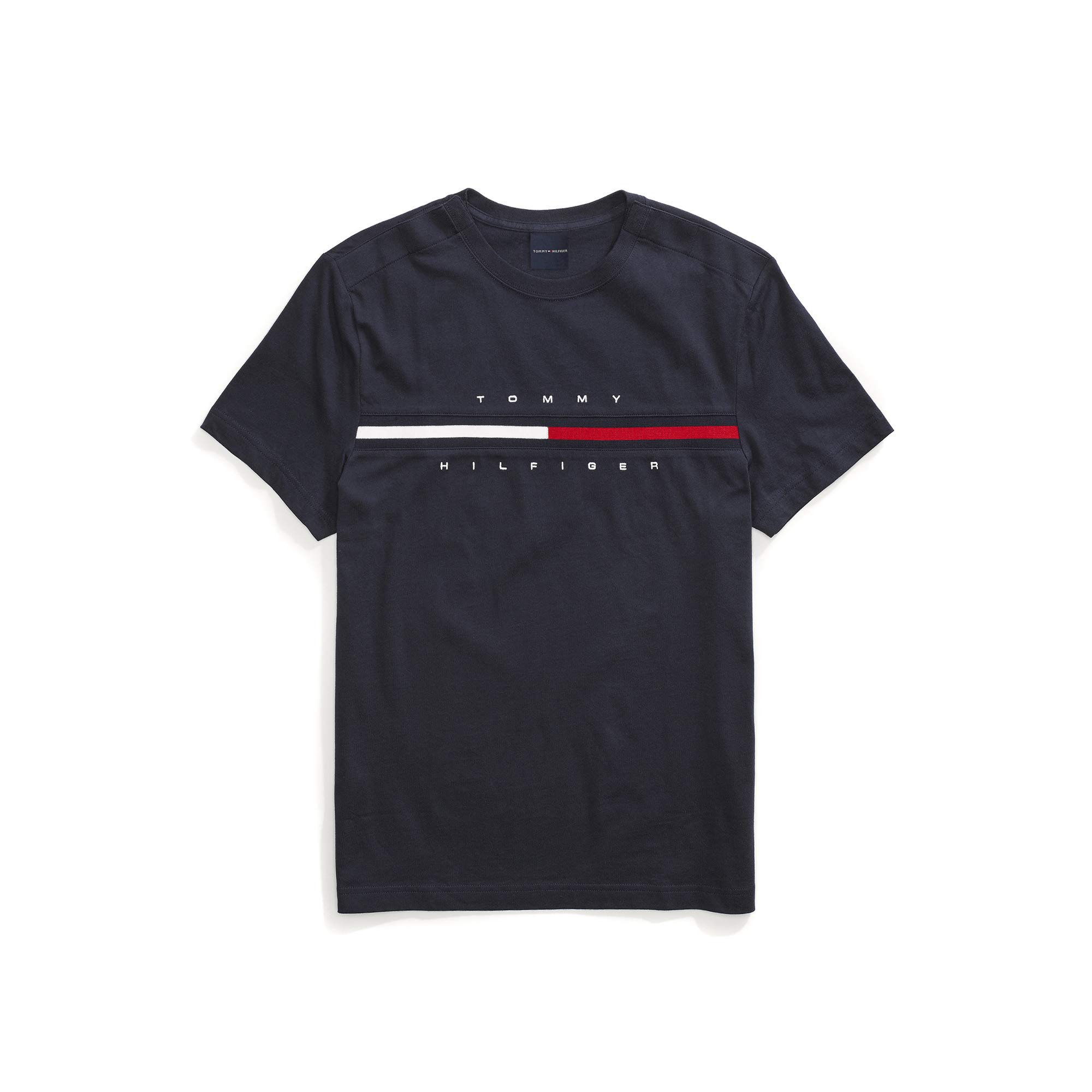 Buy Tommy Hilfiger Men's Adaptive Short Sleeve Signature Stripe T-shirt ...