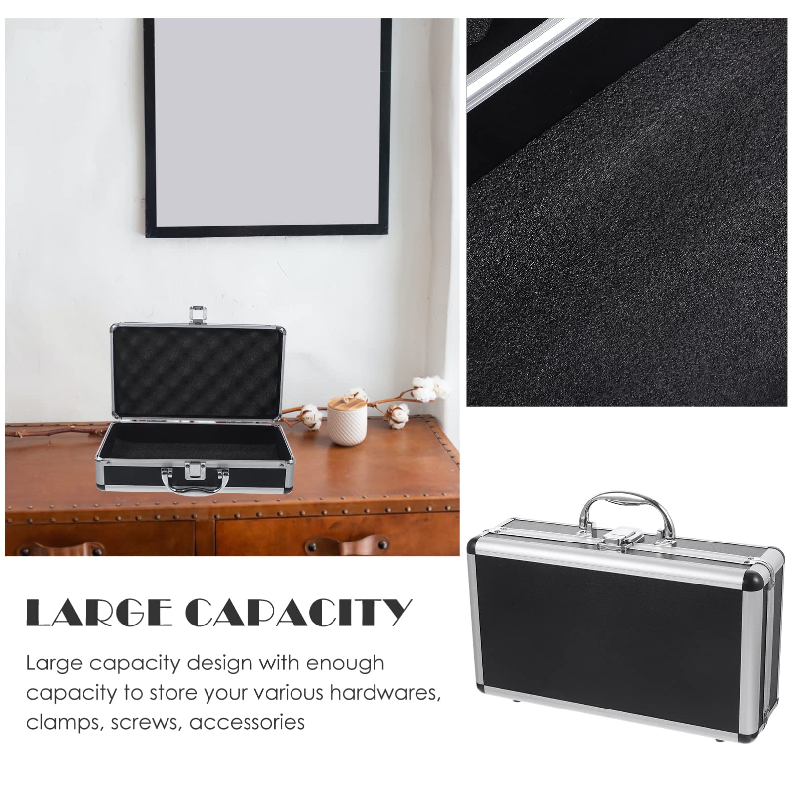 ERINGOGO Aluminum Briefcase - 11.8 Inch Hard Laptop Briefcases with Lock, Multifunctional Case