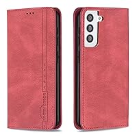 XYX Wallet Case for Samsung S21 5G, [RFID Blocking] PU Leather Case Flip Folio Cover with Hidden Magnetic Closure for Galaxy S21 5G, Red