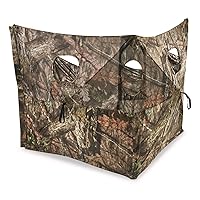 Guide Gear Dual Hub Turkey Hunting Ground Blind, 1-2 Person Tent, Duck, Deer Hunting Gear Equipment Accessories, Mossy Oak Break Up Country, 36