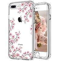  YeLoveHaw iPhone 8 Plus / 7 Plus Case for Girls, Flexible Soft  Slim Fit Full-Around Protective Cute Phone Case Cover with Purple Floral  and Gray Leaves Pattern for iPhone 7Plus /