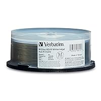 Verbatim M DISC BD-R 100GB 4X White Inkjet Hub Printable Blank Blu-Ray Recordable Media – 25pk Spindle