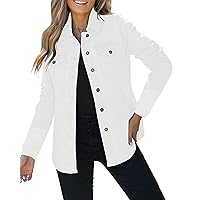luvamia 2024 Jean Jackets for Women Fashion Denim Jacket Western Oversized Shacket Jacket Button Up with Pockets