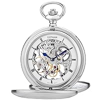 Men's Silver-Tone Double Cover Exhibition Mechanical Pocket Watch # GWC18800S