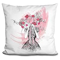 Flirting in Floral Decorative Accent Throw Pillow