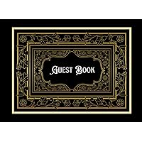 Lined Guest Book: Black GuestBook for Visitors to Sign In for Wedding, Graduation, Retirement, Celebration of Life, Funeral and Memorial Service Lined Guest Book: Black GuestBook for Visitors to Sign In for Wedding, Graduation, Retirement, Celebration of Life, Funeral and Memorial Service Paperback