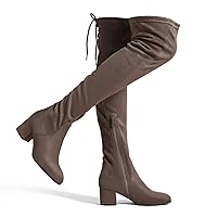 DREAM PAIRS Women's Over The Knee Thigh High Chunky Heel Boots Long Stretch Sexy Fall Boots