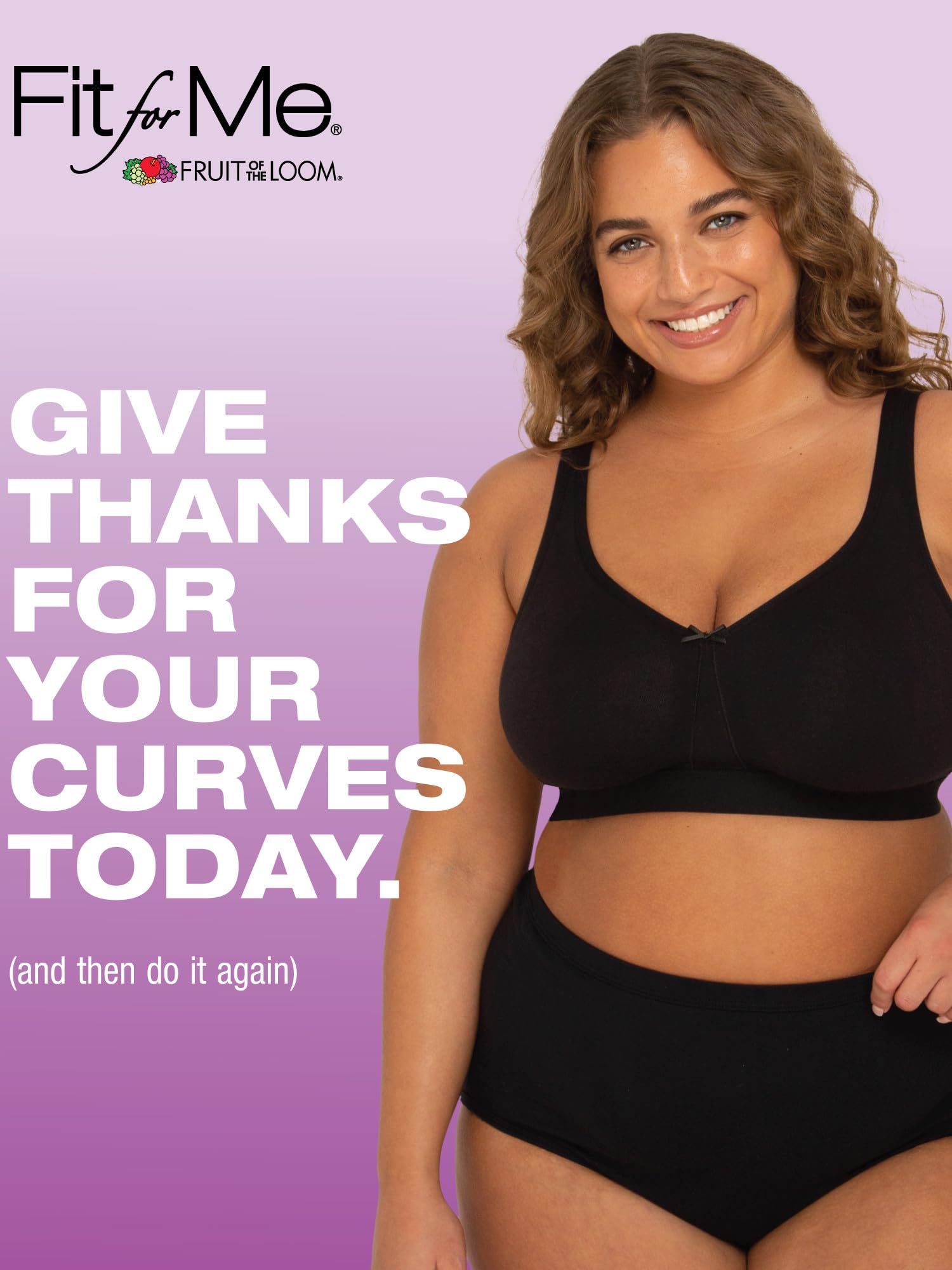 Fruit of the Loom Fit for Me Women's Plus-Size Wireless Cotton Bra, Available in Multi Packs!