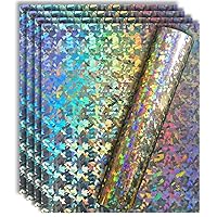 Holographic Crystal Silver Metallic Foil HTV Heat Transfer Vinyl for T-Shirt 12