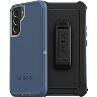 OtterBox Galaxy S22+ Defender Series Case - FORT BLUE, rugged & durable, with port protection, includes holster clip kickstand