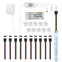 24v led Power Supply and Music Led Remote Controller and 4 pin Led Light connectors