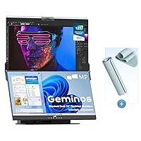 Geminos Computer Monitors with Desk Mat, Mobile Pixels 1080P Webcam&Speakers, 100W USB-C Charging, All-Inclusive Dual 24