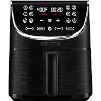 Gourmia Air Fryer Oven Digital Display 7 Quart Large AirFryer Cooker 12 Touch Cooking Presets, XL Air Fryer Basket 1700w Power Multifunction GAF716 Black and Stainless Steel Accents FRY FORCE 360°