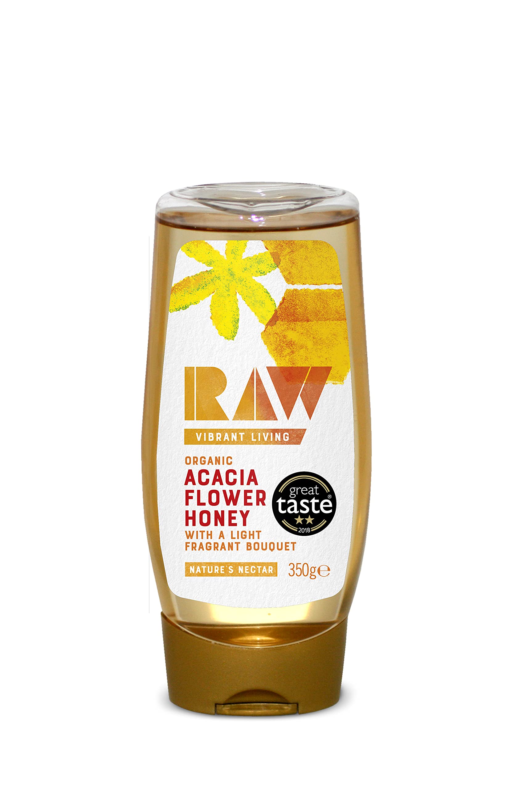 Raw Health Organic Squeezy Romanian Acacia Honey 350 g (Pack of 2)