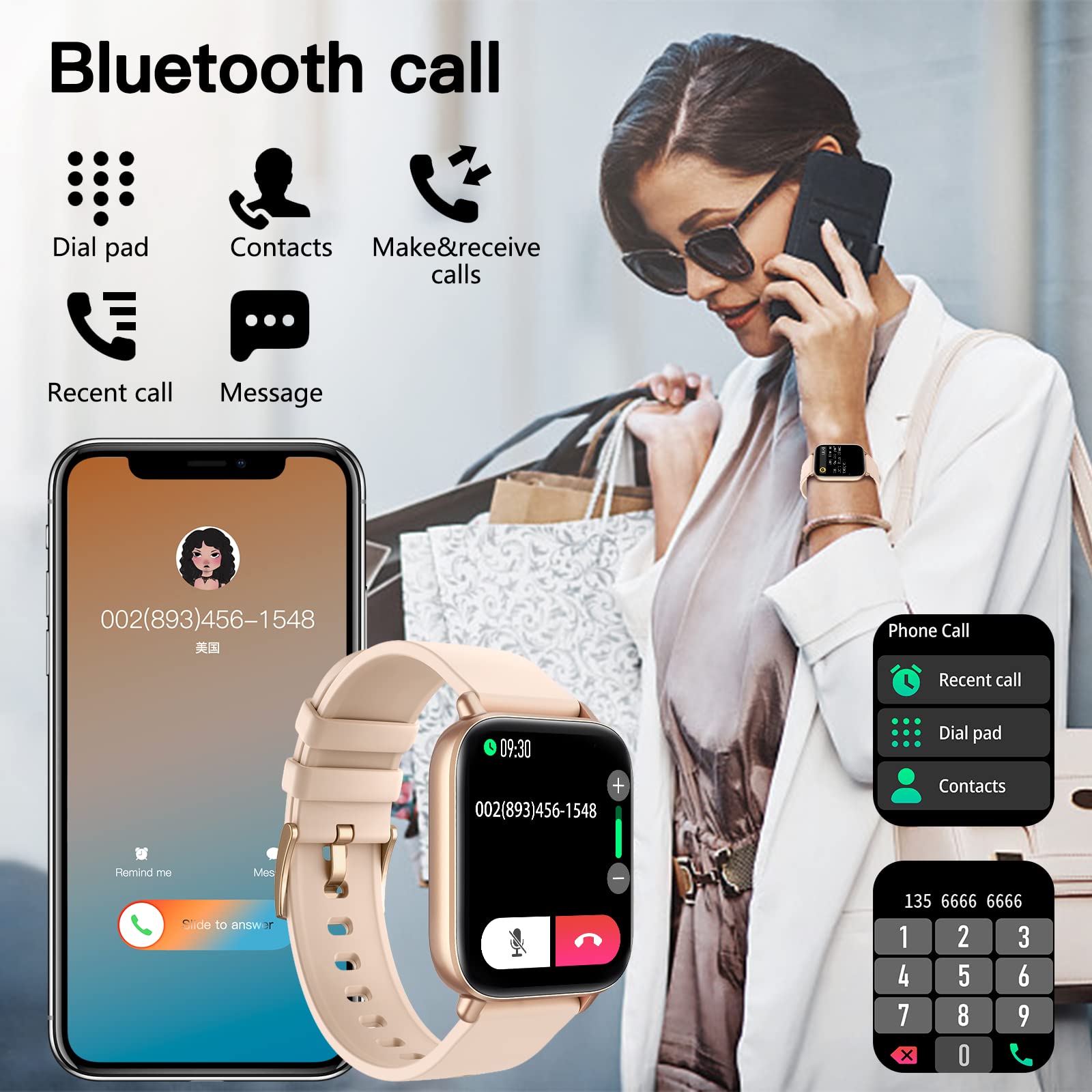 Forfitead Smart Watch Answer/Make Calls, 1.7