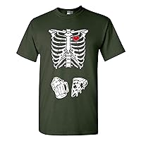 Skeleton Pizza & Beer Adult T-Shirt Tee