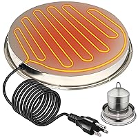 Poultry Waterer Heater, Chicken Water Heated Base 125 Watts 15 Inch for Winter Deicer, with 9.6 Feet Extension Cord…
