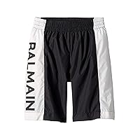 Balmain Swimming Shorts, White & Black, 10Y