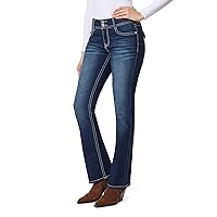 WallFlower Women's Luscious Curvy Bootcut Mid-Rise Bling Insta Stretch Juniors Jeans (Standard and Plus)