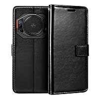 for Fossibot F101 Case, Premium PU Leather Magnetic Flip Case Cover with Card Holder and Kickstand for Fossibot F101 (5.45”) Black