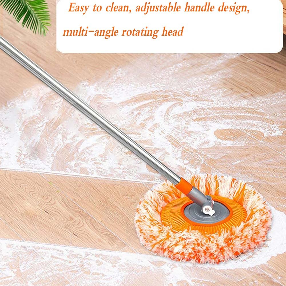 360° Rotatable Adjustable Cleaning Mop - Extra Gift 2 Reusable Mop Heads, 2022 New Extendable Wall Cleaning Mop for Bathroom Floor Wall Bed Bottom
