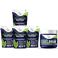 Tea Tree Oil Foot Soak with Epsom Salts- for Foot Pain, Soreness, Athletes Foot, Odors, Toe Nail Fungus, for Dry Cracked Feet - Instantly Hydrates & Soothes Irritated Skin & Athletes Foot