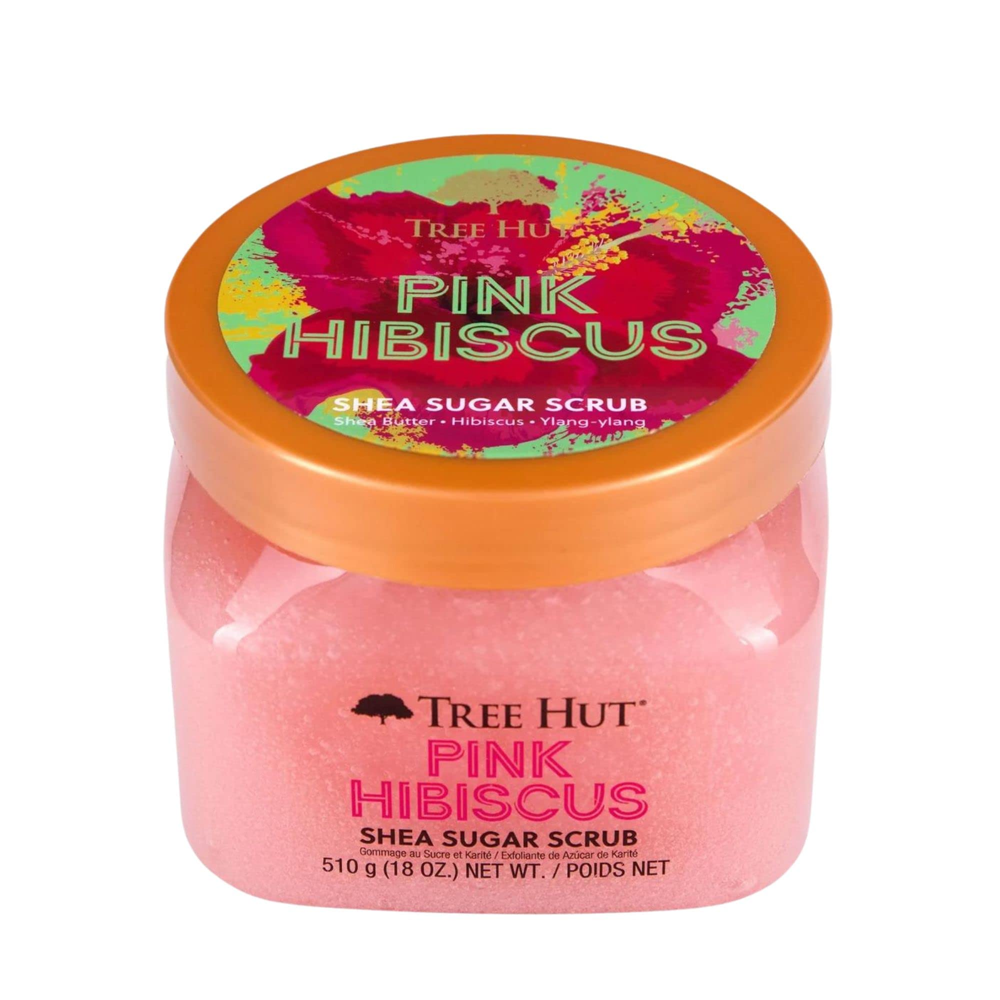 Tree Hut Pink Hibiscus Shea Sugar Scrub, 18 oz, Ultra Hydrating and Exfoliating Scrub for Nourishing Essential Body Care