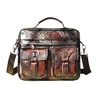Men Real Leather Antique Coffee Briefcase Business 13