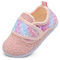 L-RUN Toddler Slippers for Girls Boys Warm Household Shoes Kids Winter Slippers with Microfleece Lining for Indoor Outdoor