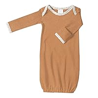 Softest Cotton Baby Pajama Gown with Foldover Mitten Cuffs for Infant Boy and Girl, Newborn, 0-3 Months