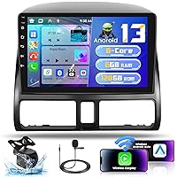 6+128GB 8 Core for Honda CRV 2002-2006 Android 13 Wireless Apple Carplay Car Stereo, 9'' IPS Touchscreen in-Dash GPS Navigation, WiFi, Android Auto, 32EQ DSP, Bluetooth 5.0, SWC, Mic, Backup Cam
