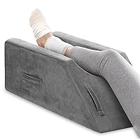 UBBCARE Leg Elevation Pillow for Leg/Knee Surgery Recovery, Memory Foam Leg Pillow with Velvet Washable Cover, Grey