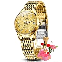 OLEVS Women Automatic Diamond Mechanical Self Winding Fashion Elegant Wrist Watch Luminous Waterproof Stainless Steel Date