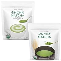 Encha Ceremonial & Latte Matcha Green Tea Bundle - Organic First Harvest Japanese Matcha Green Tea Powder, From Uji, Japan (30g/1.06oz x 2 bags)