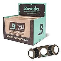 Boveda Cigar Cutter Bundle – Double-Guillotine Cutter + 12-Pack Carton Boveda for Humidors – 75% RH 2-Way Humidity Control to FIX HIGH Moisture Loss in Challenging Humidors & Dry Climates