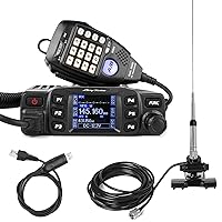 AnyTone AT-778UV II Transceiver Mobile Radio Dual Band 25W VHF/UHF VOX Vehicle Car Radio w/Car Antenna 38 inch Mobile Radios Antenna