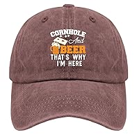 Cornhole and Beer That's Why I'm Here Cap Men Cap Pigment Black Men's Hats & Caps Gifts for Men Cool Cap