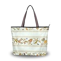 ColourLife Flowers Oriental Style Shoulder Bag Tote Bag Handbag for Women