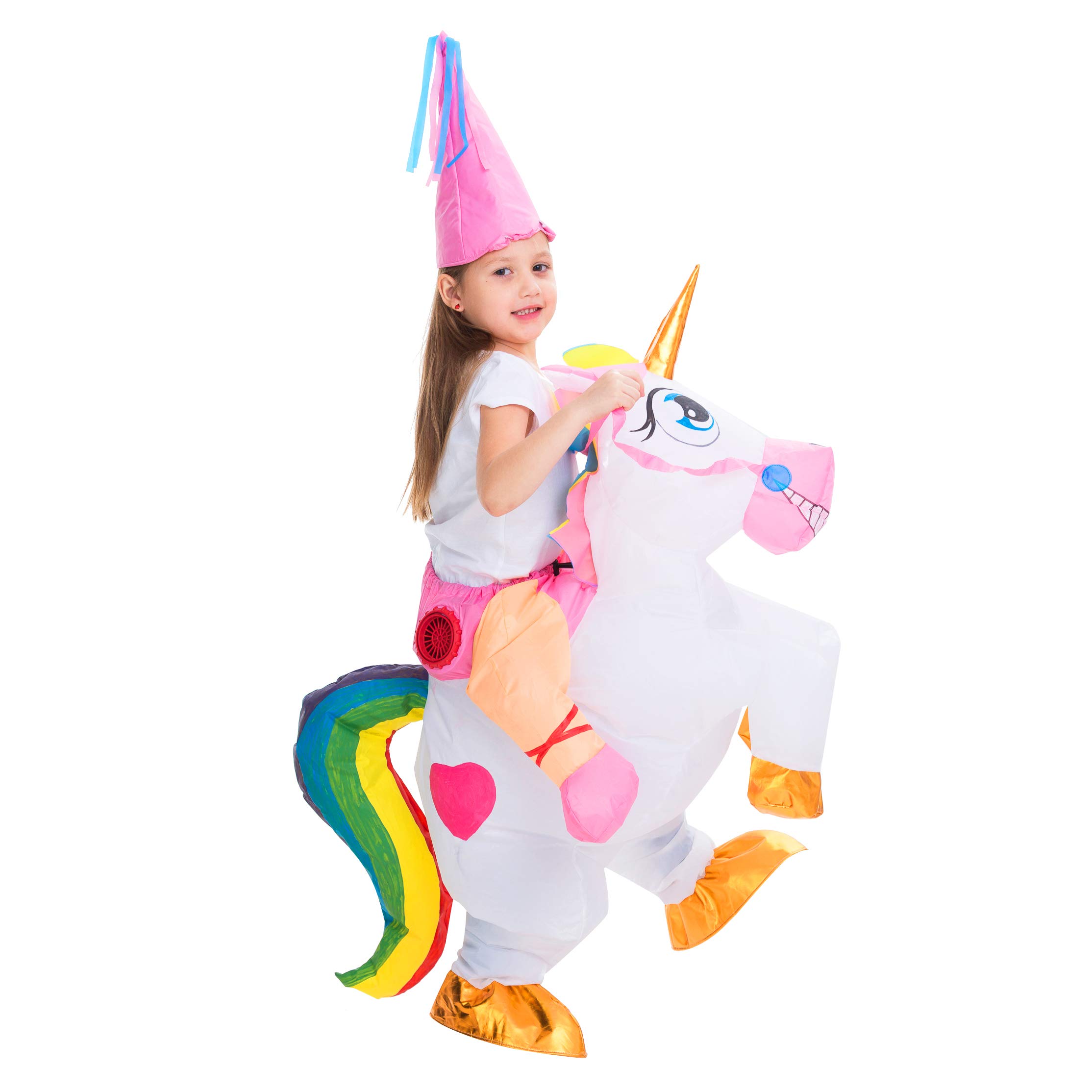 Spooktacular Creations Inflatable Costume Riding a Unicorn Air Blow-up Deluxe Halloween Costume