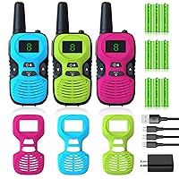Walkie Talkies for Kids Rechargeable 3Pack: Toys and Gifts for 3-12 Year Old Boys Girls - Long Range Wakie-Talkies for Camping Hiking Outdoor Party