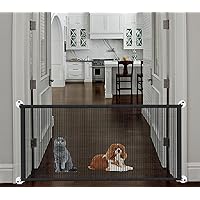 Magic Pet Gate Gates for The House, Portable Extra Wide Dog Gates for Doorways, Stairs, No Drill Durable Mesh Puppy Dog Gate Safety Fence Guard, 71.5