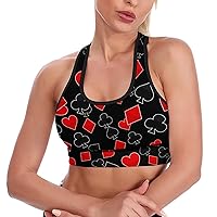 Poker Women's Tank Top Sports Bra Yoga Workout Vest Sleeveless Athletic Shirts