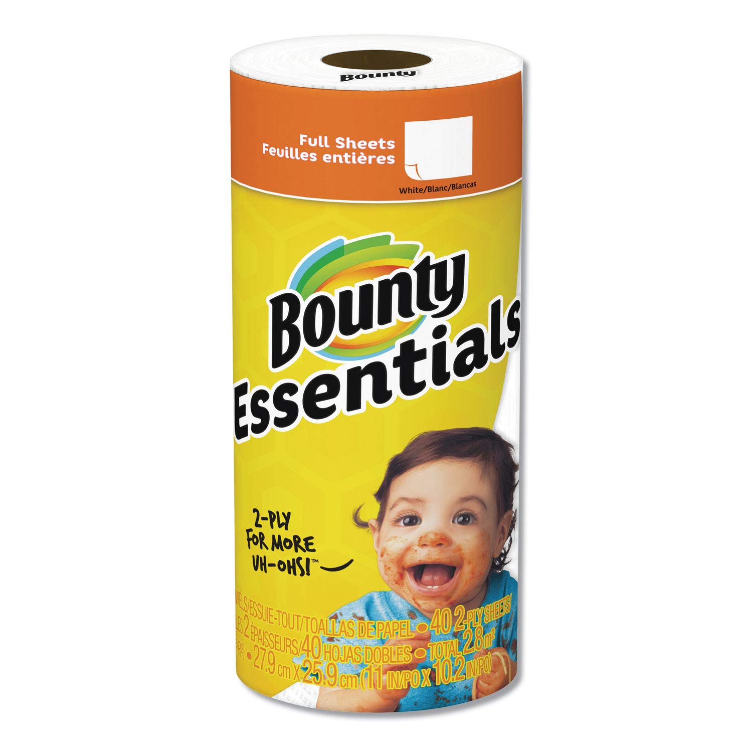 Bounty 2847069 Full Sheet Kitchen Rolls Paper Towels 2-Ply 40 Sheets/Roll