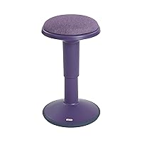 ECR4Kids Sitwell Wobble Stool with Cushion, Adjustable Height, Active Seating, Eggplant