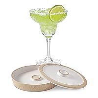 Ceramic Margarita Salt Rimmer Set with Lid 5.5” - Salt Sugar Glass Rimmer for Cocktails - Home Bar Accessories for Tajin Seasoning - Rimmers for Drinks - Bartender Kit Tools - Bar Decor for Home