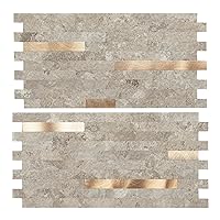 20-Sheet Peel and Stick Collage Tile for Kitchen Backsplash - Ecru Slate