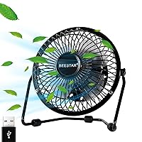 4 Inch Mini Fan with Metal Construction,Powerful USB Powered,360° Rotation desk Personal Cooling Usb fans small quiet for Home Office Bedroom